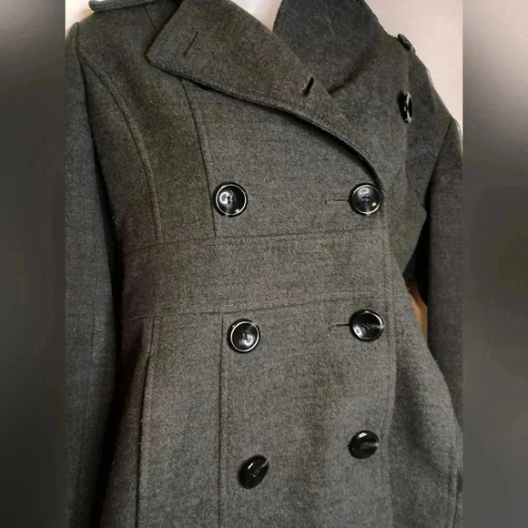 STYLE & CO Dark Gray Winter Long pea coat (#887)(C) - Picture 3 of 8